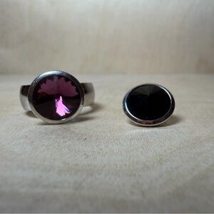 Chic Silver Ring with changeable settings